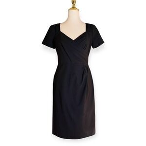 Banana Republic Sweetheart Black Sheath Cocktail Dress Size 4 Lightweight Wool